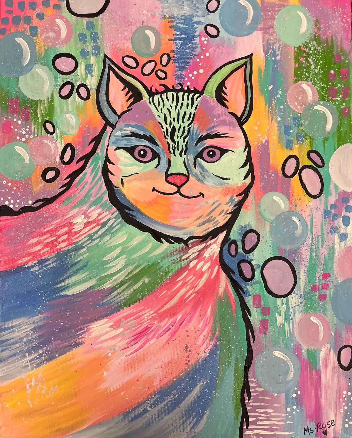 FAMILY-FRIENDLY PAINT DAY (6+ yrs.): "Cosmic Kitty"