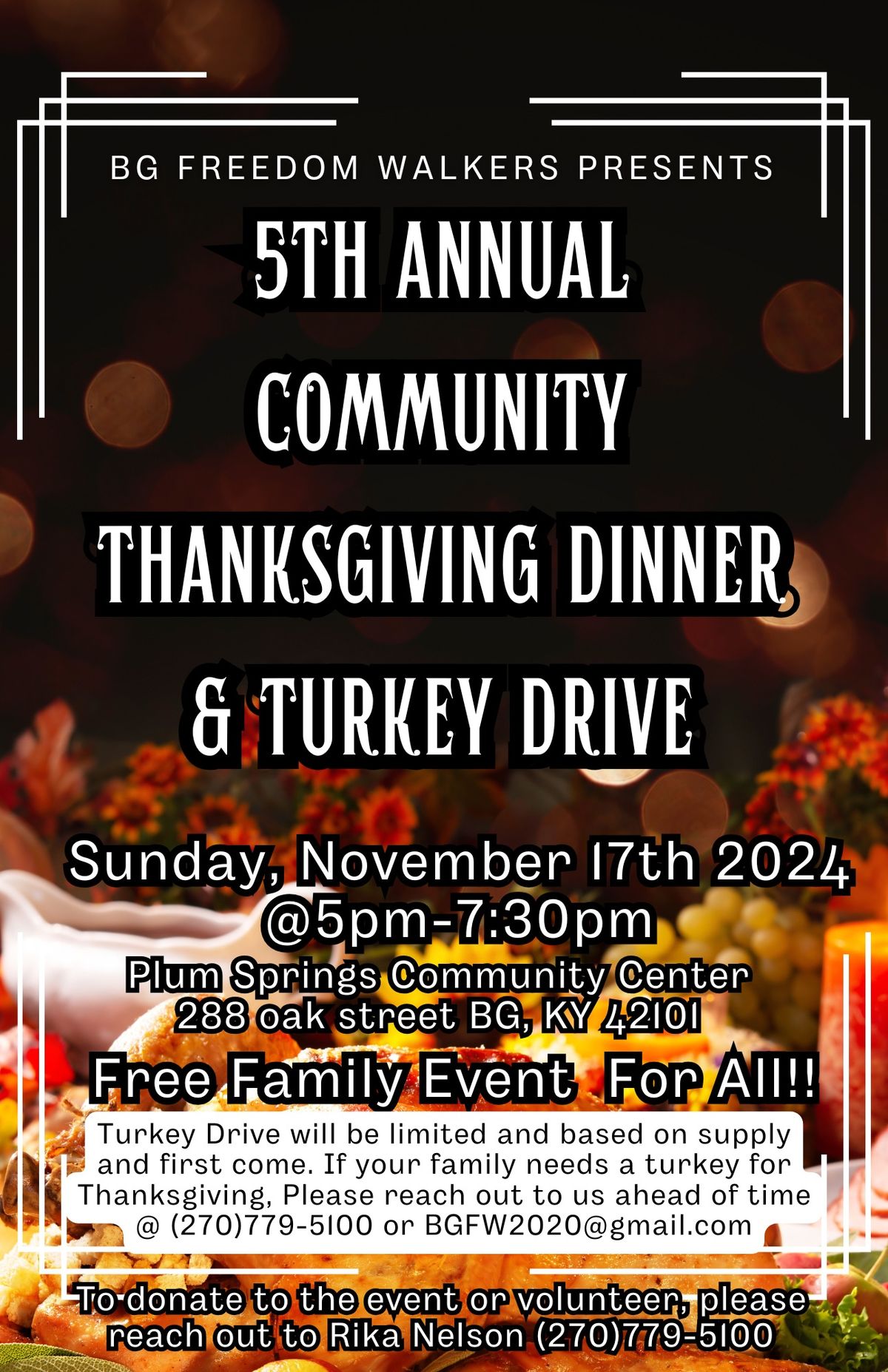 BGFW Presents: 5th Annual \u201cCommunity Thanksgiving Dinner 2024\u201d