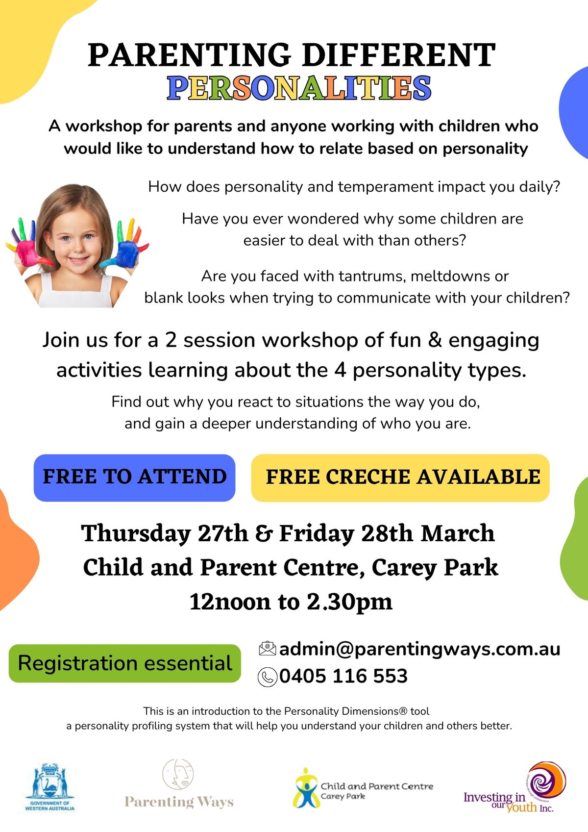 Parenting Different Personalities - Daytime Workshop with creche