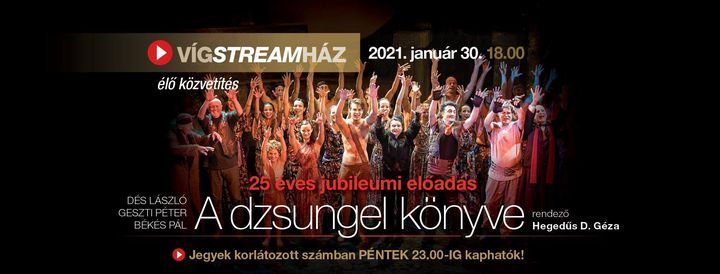 A Dzsungel Konyve 25 Eves Jubileumi Eloadas Elo Kozvetitese Vigszinhaz Szervezes Budapest 30 January To 31 January