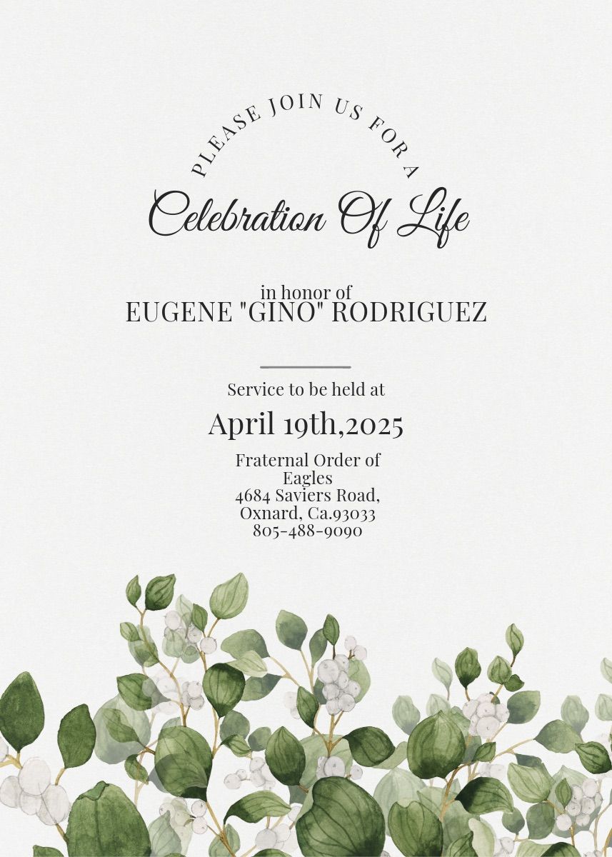 Gino\u2019s celebration of Life