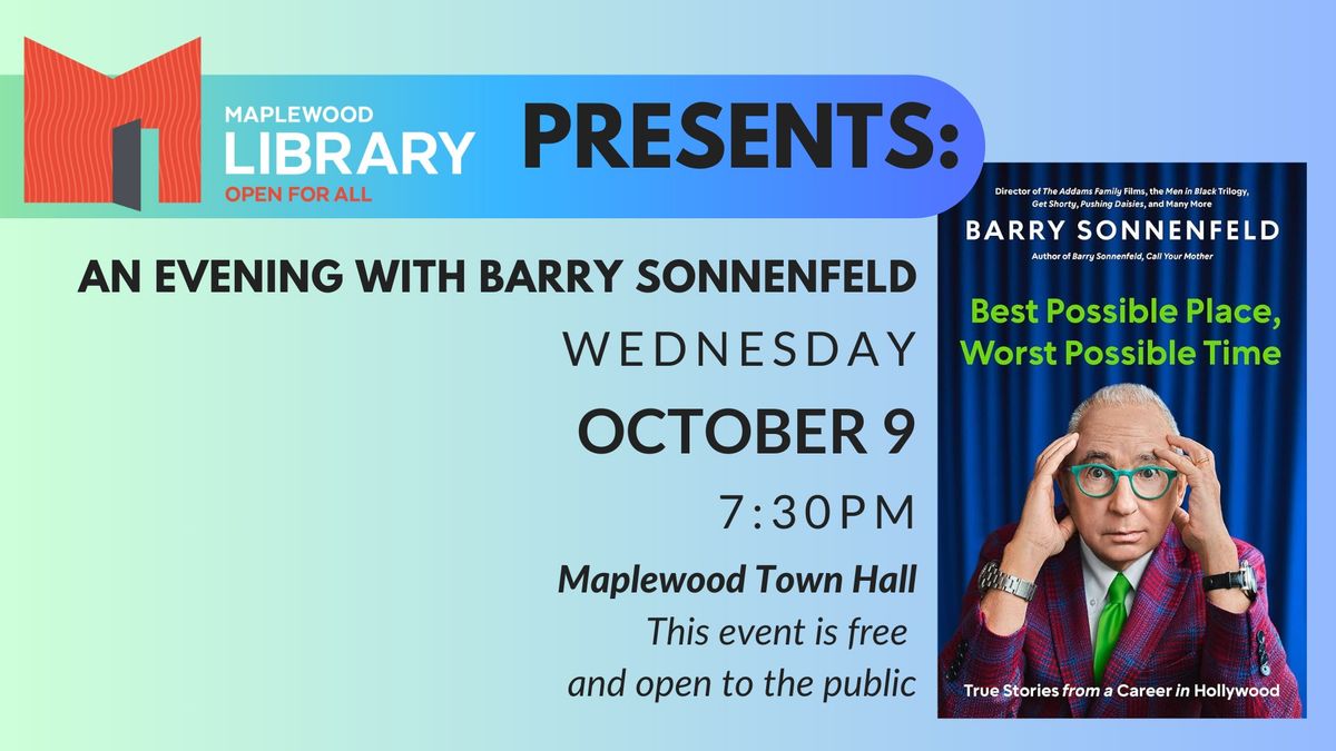 Maplewood Library Presents: An Evening with Barry Sonnenfeld