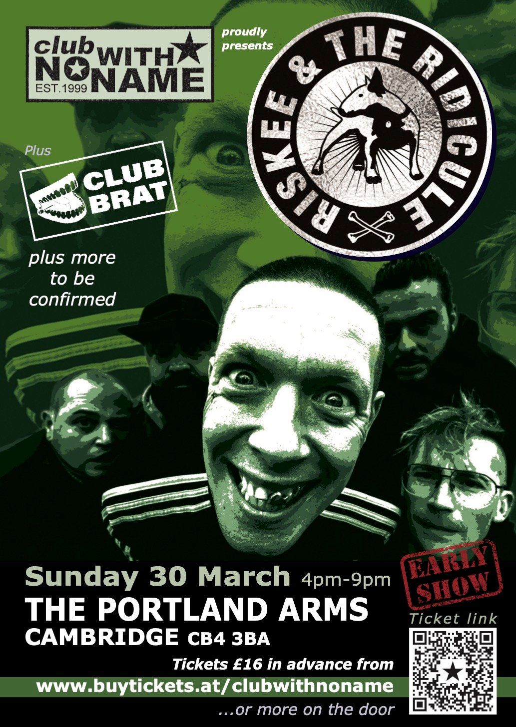 CWNN presents RISKEE & THE RIDICULE + Club Brat and more... CAMBRIDGE. THE PORTLAND. 30\/3\/25.