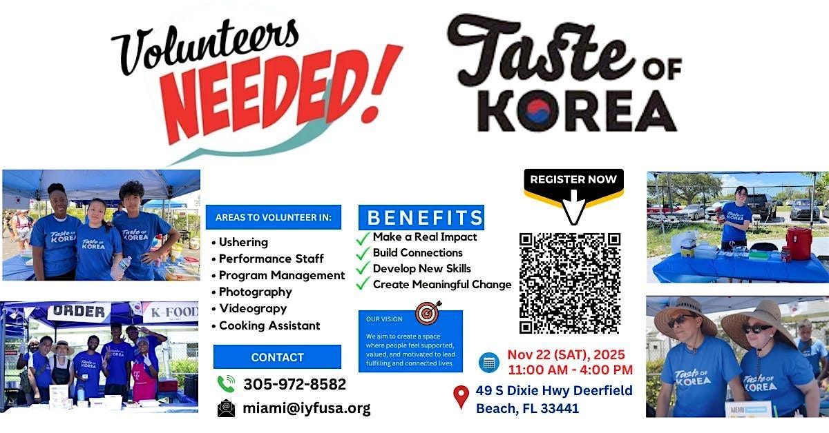 Taste Of Korea Volunteers Needed