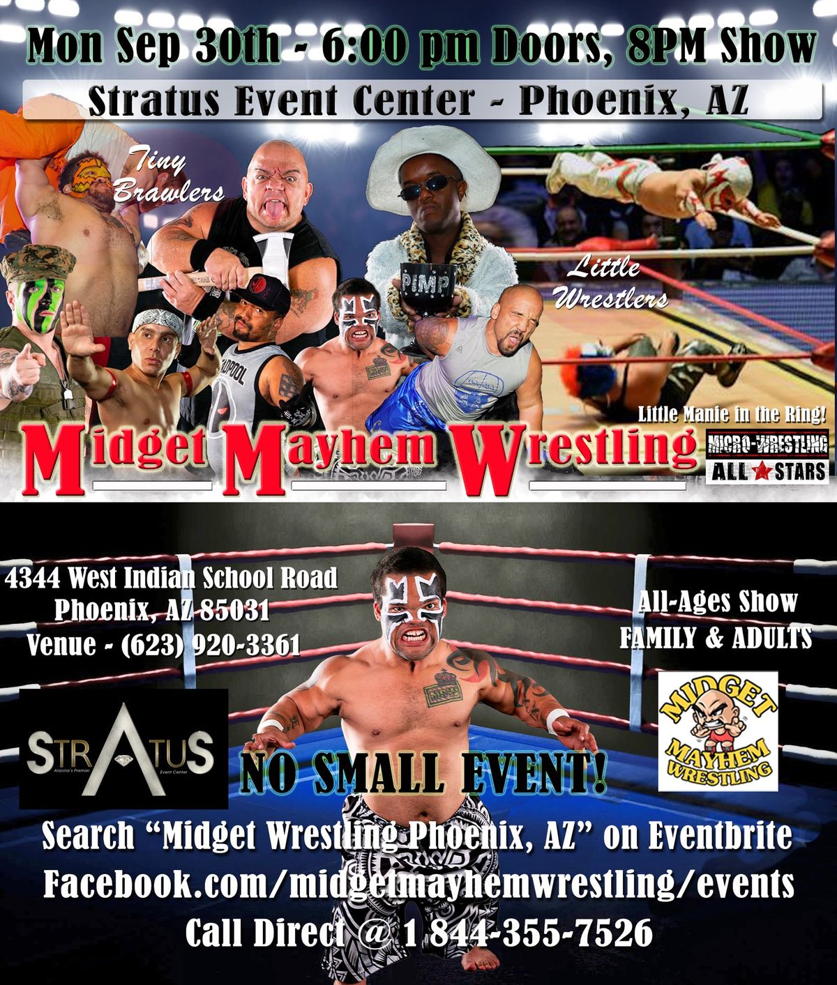 Midget Mayhem Micro-Wrestling Event - Phoenix AZ (All-Ages)