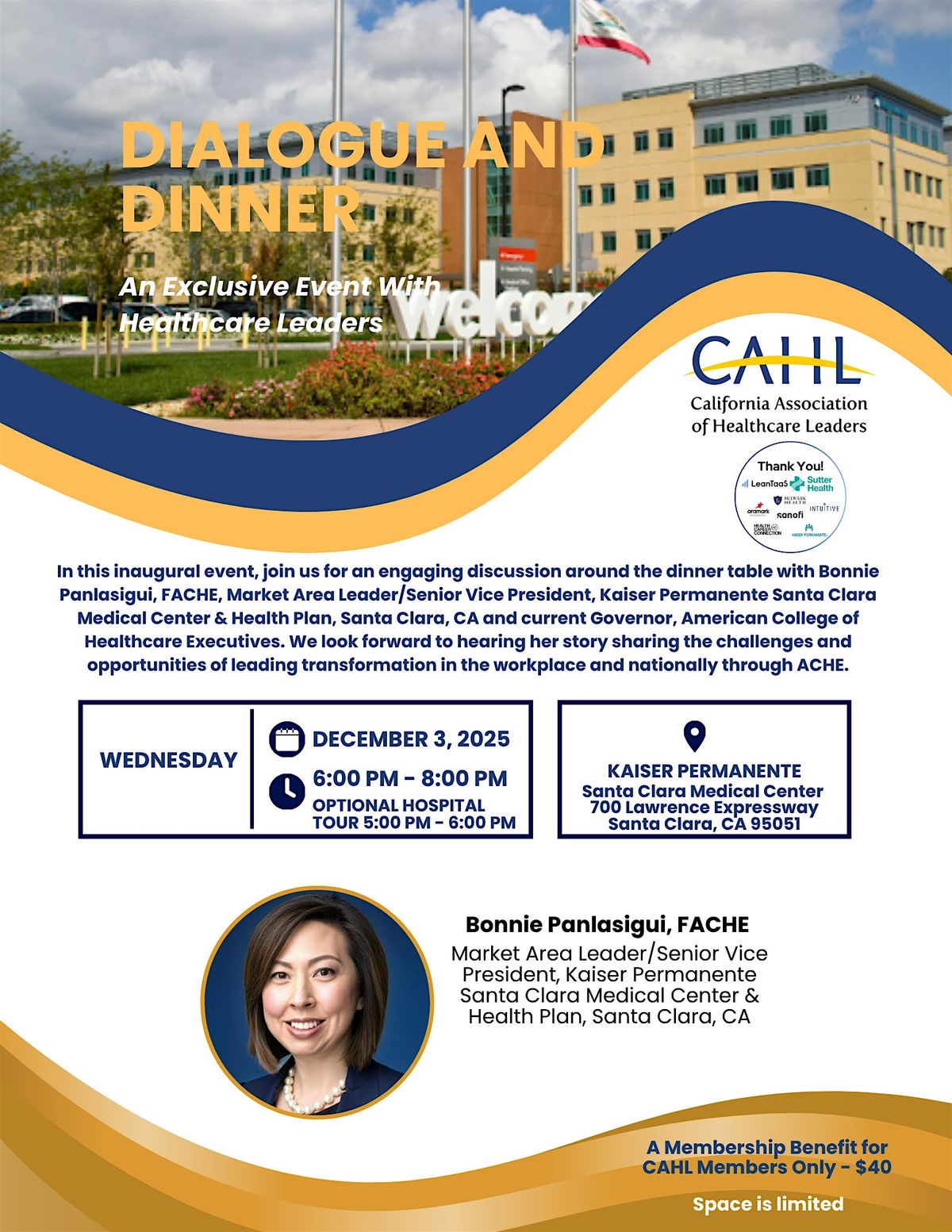 Dinner and Dialogue with Bonnie Panlasigui, FACHE