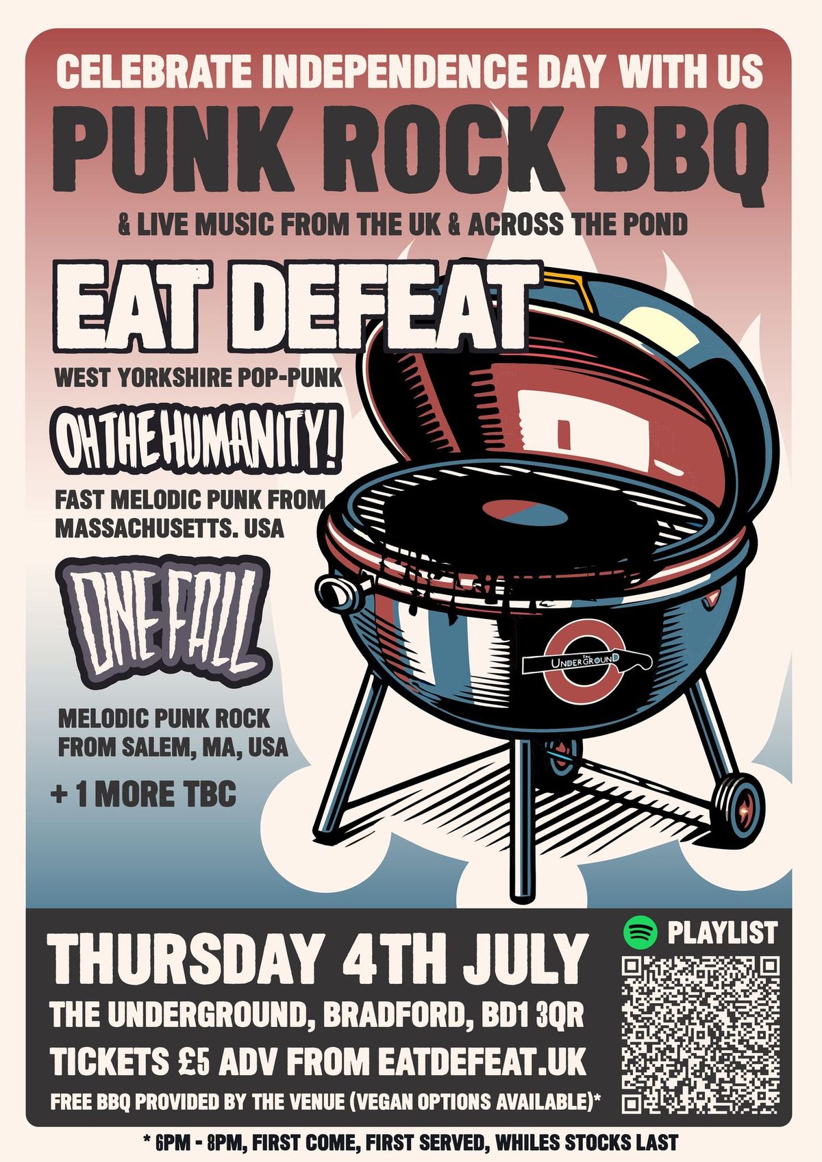 Punk Rock BBQ featuring EAT DEFEAT | OH THE HUMANITY! | ONE FALL + TBC