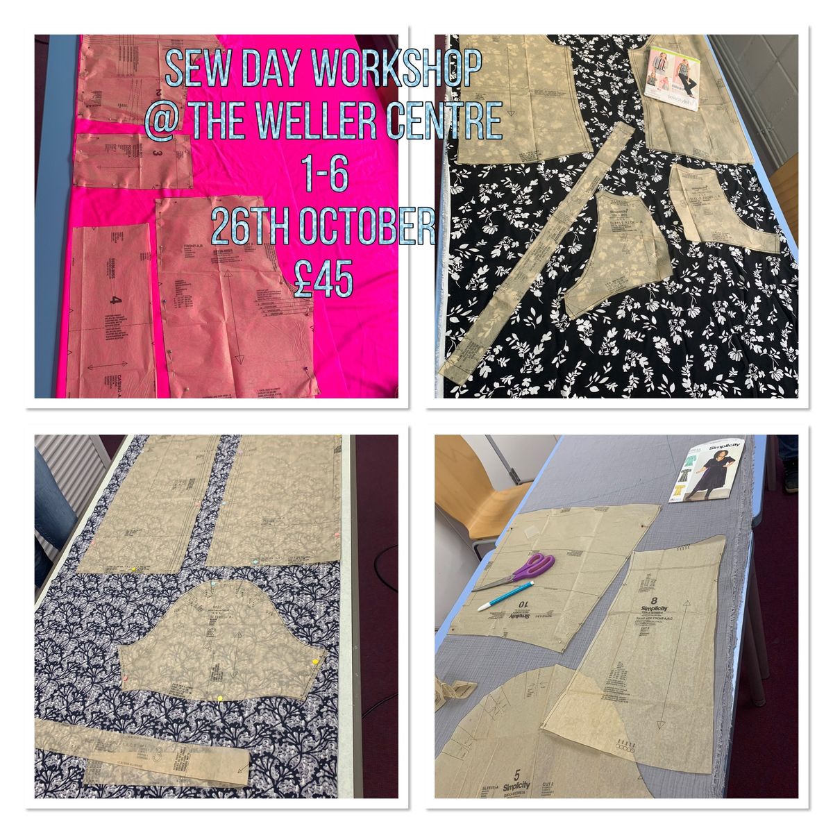 Sew day workshop 1 o\u2019clock till 6 o\u2019clock 