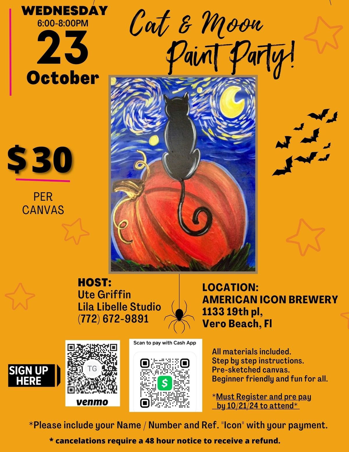 Cat & Moon Paint Party