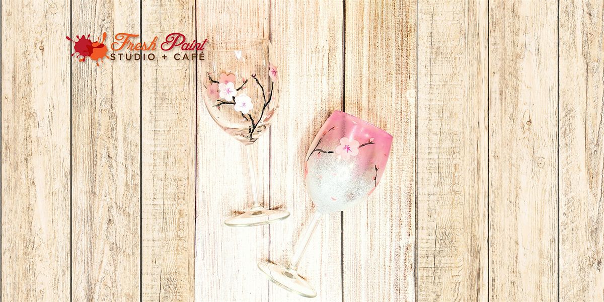 Paint Night \u2013 Cherry Blossom Wine Glass Painting Workshop in Toronto