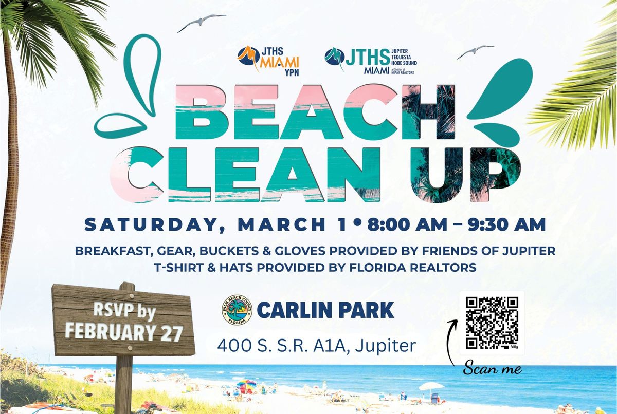 Jupiter Beach Clean Up with JTHS YPN