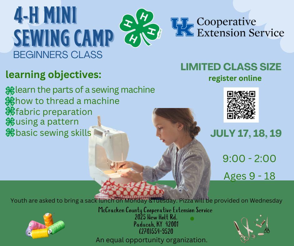 4-H Beginner Sewing Mini-Camp 