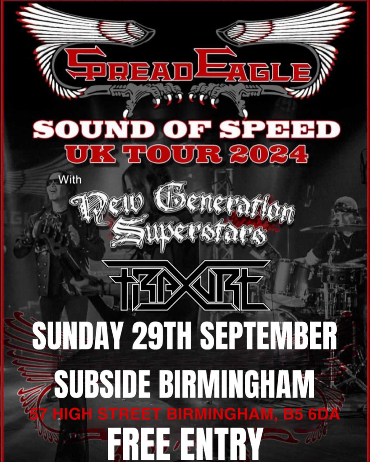 Spread Eagle\/New Generation Superstars\/Fraxure live at Subside!