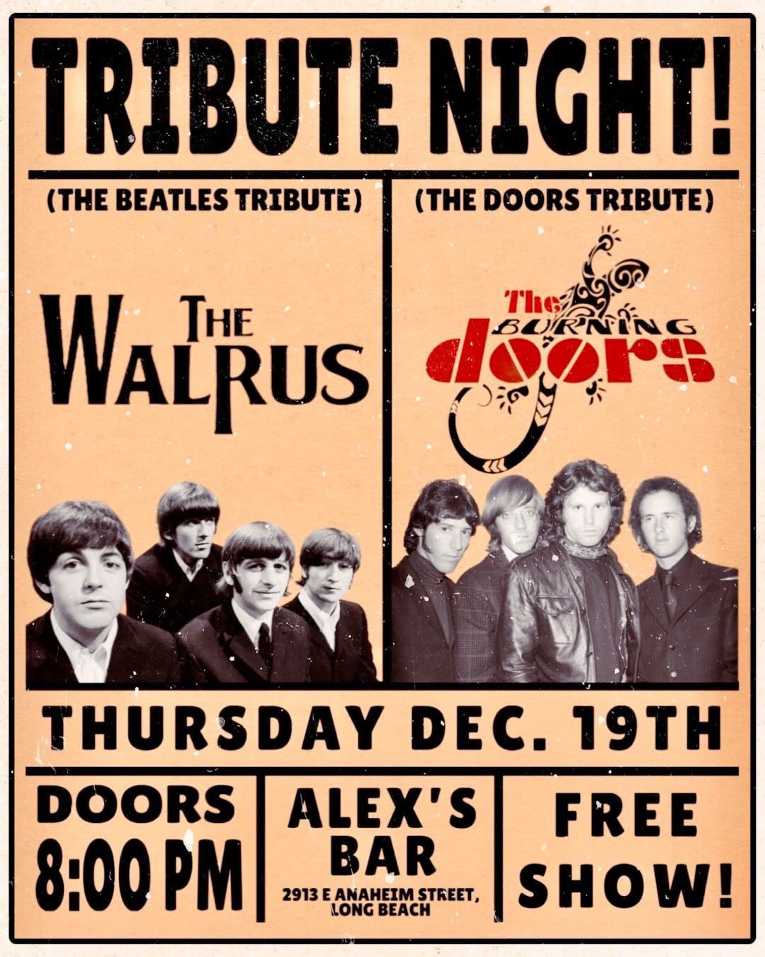 The Walrus Beatles Tribute @ Alex\u2019s Bar