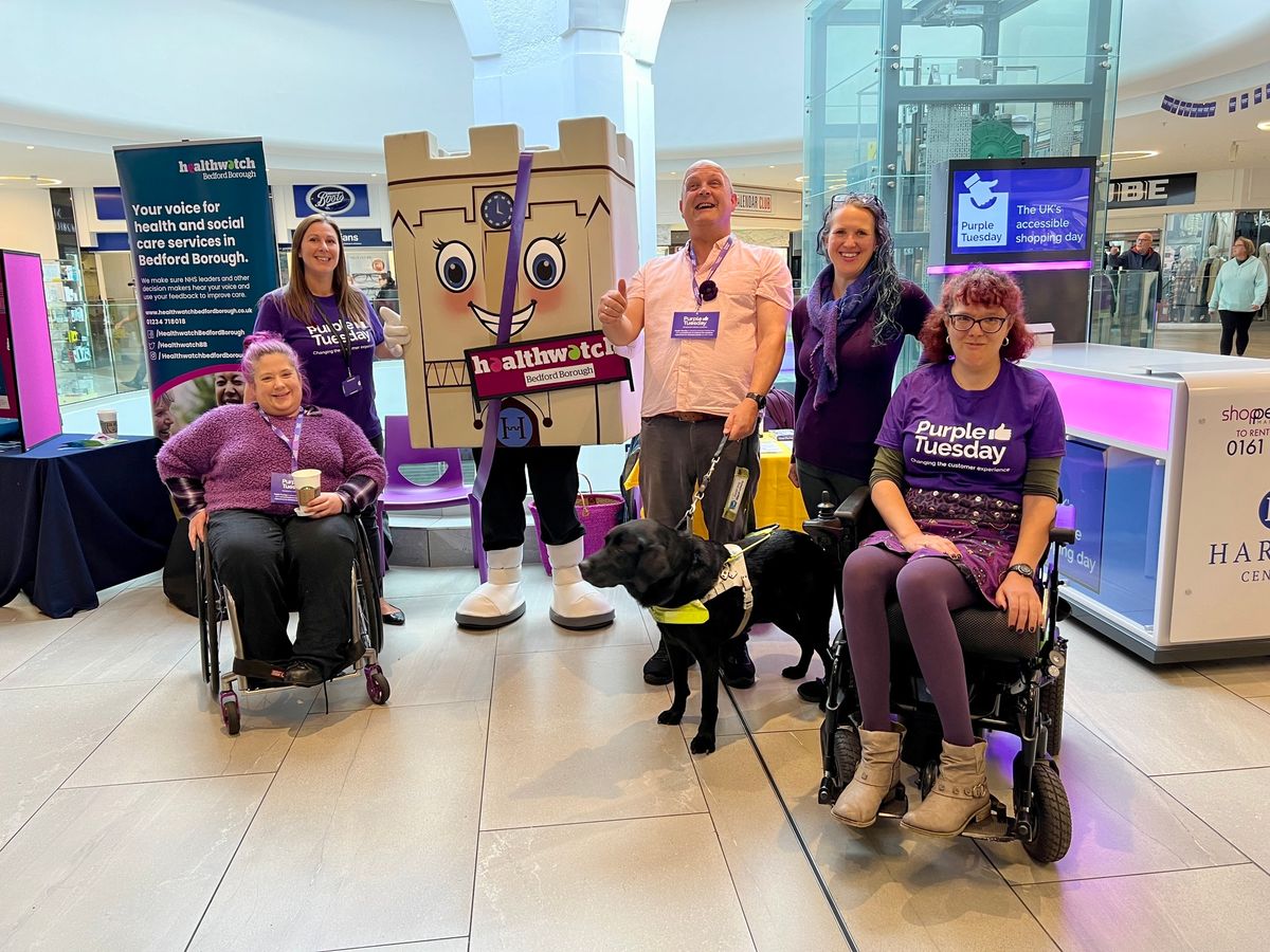 Sight Concern at Bedford\u2019s Harpur Shopping Centre for Purple Tuesday