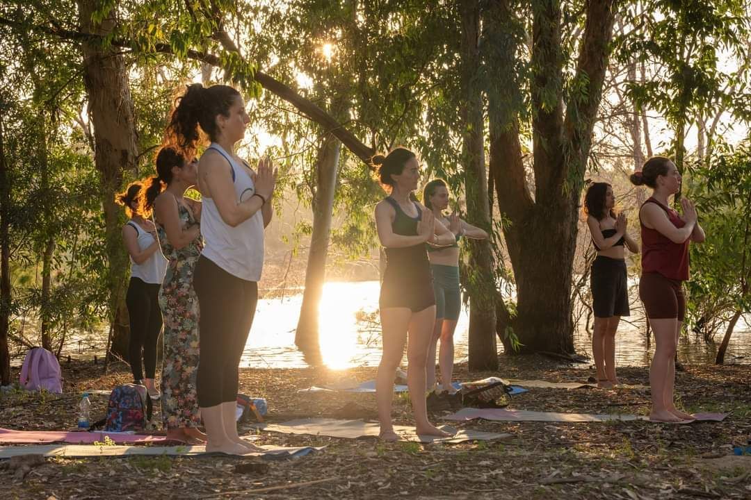 Yoga by the lake