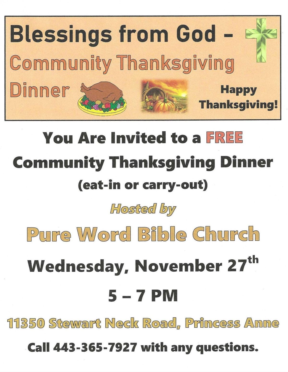 Blessings from God - Community Thanksgiving Dinner