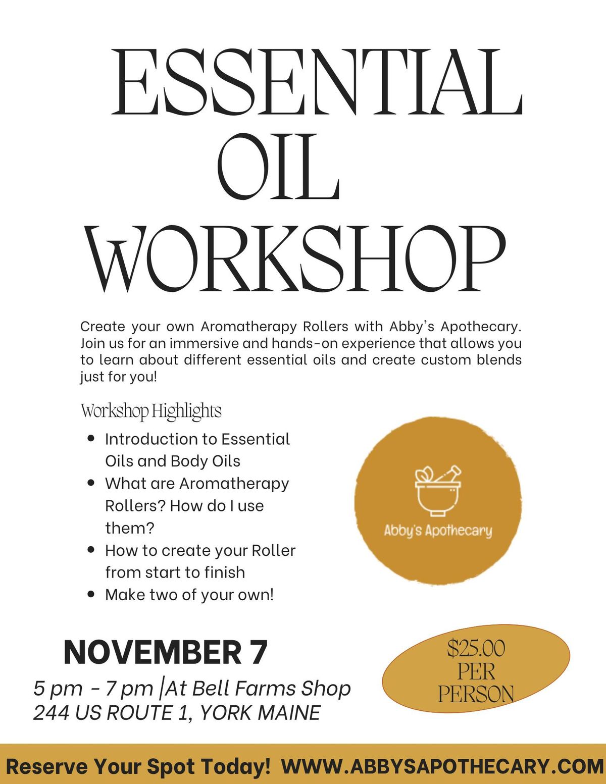 Essential Oil Workshop