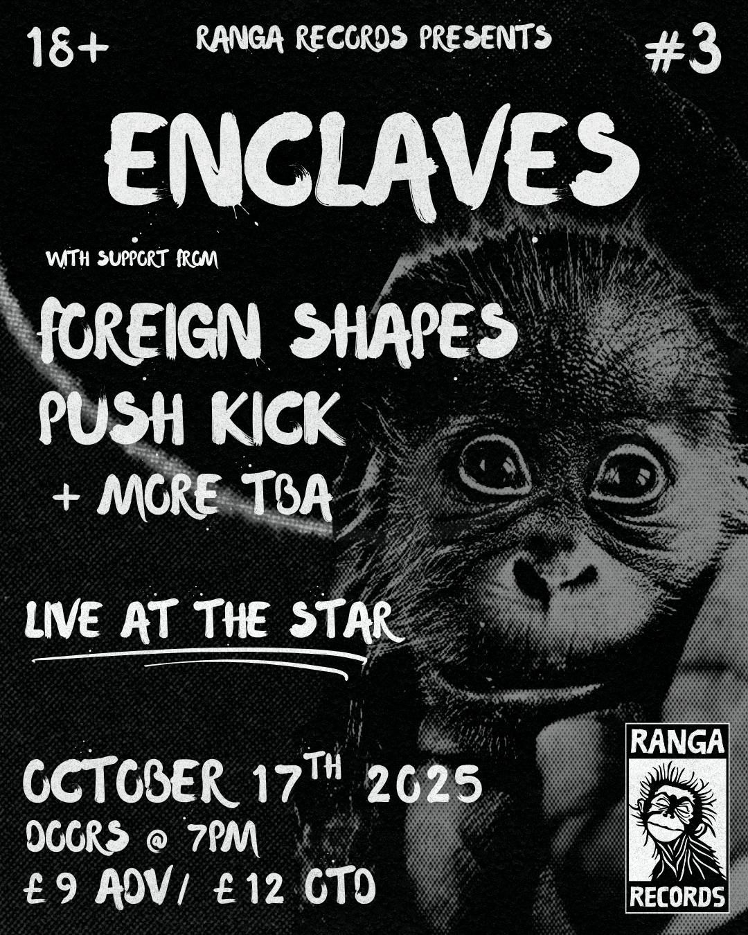 Ranga Records presents: Enclaves, Foreign Shapes, Push Kick + More TBA