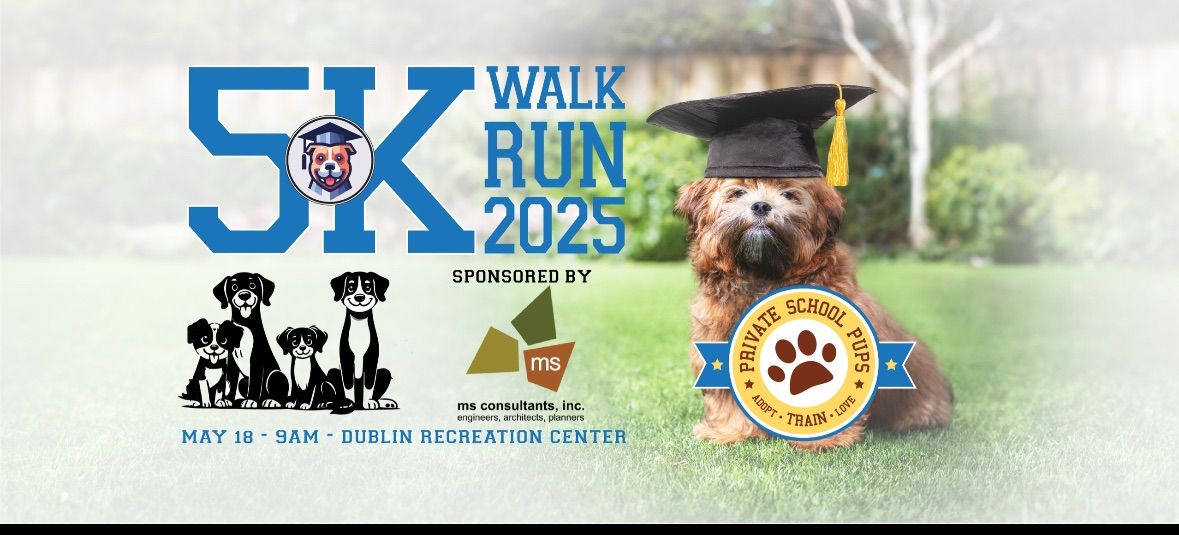 5k Fun Run, 1k Walk for Rescue Pups Sponsored by ms consultants, inc. 