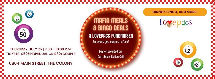 Mafia Meals & Bingo Deals: A Lovepacs Fundraiser