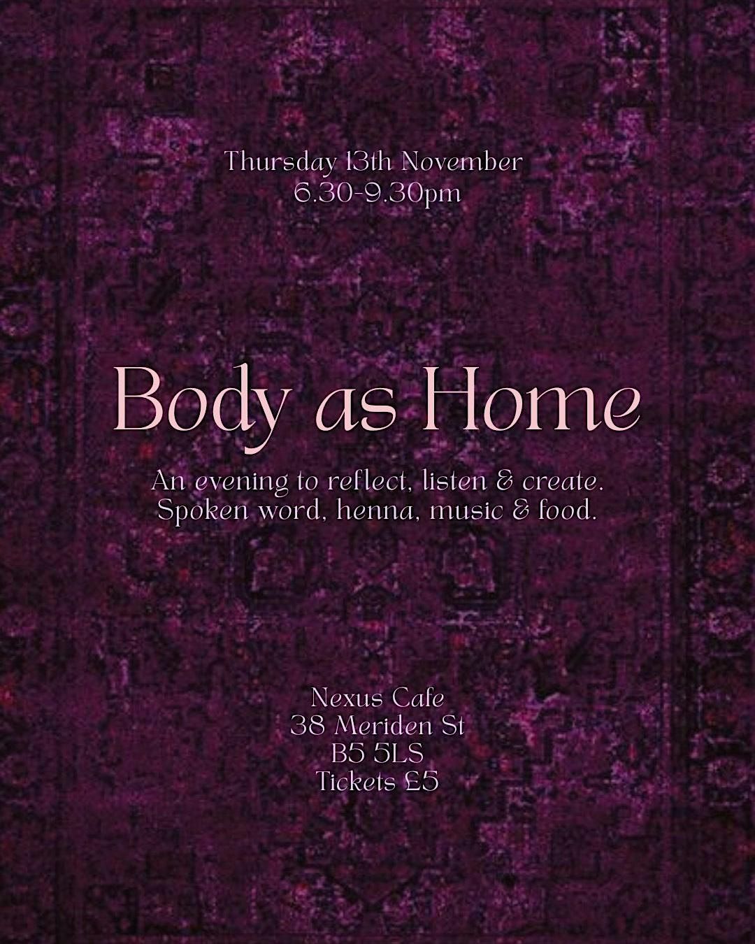 Body as home - An evening of spoken word