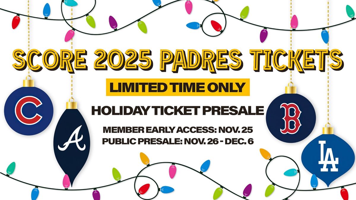 2025 San Diego Padres Season Tickets (Includes Tickets To All Regular Season Home Games)