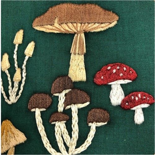 Botanical Fiber Art Workshop: Magical Mushroom Embroidery Basics