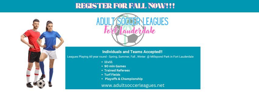 Free Pick Up Sponsored by Adult Soccer League of Fort Lauderdale 