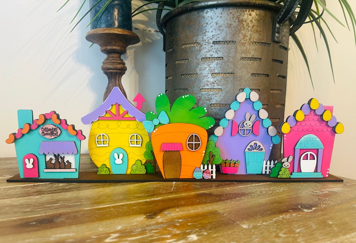 Reversible Spring Sign or Bunny Village Workshop