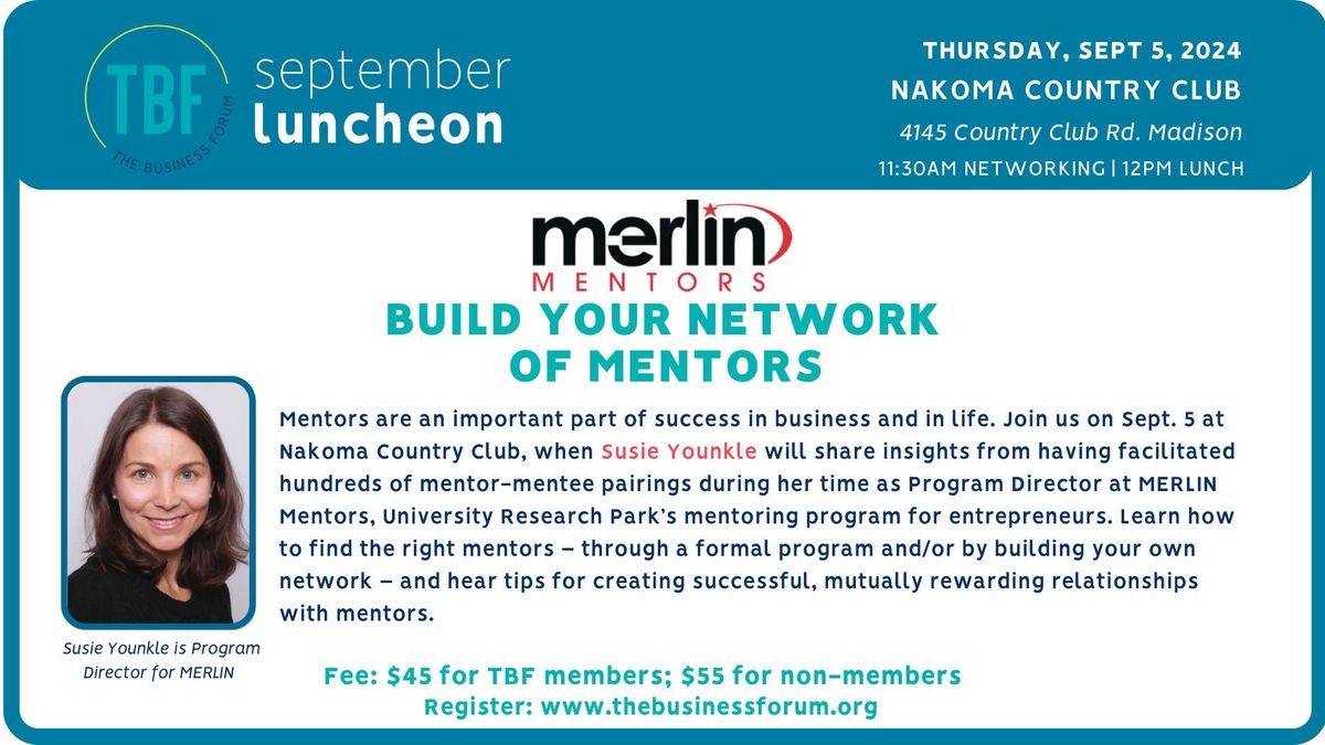 TBF September Luncheon: Building Your Network of Mentors