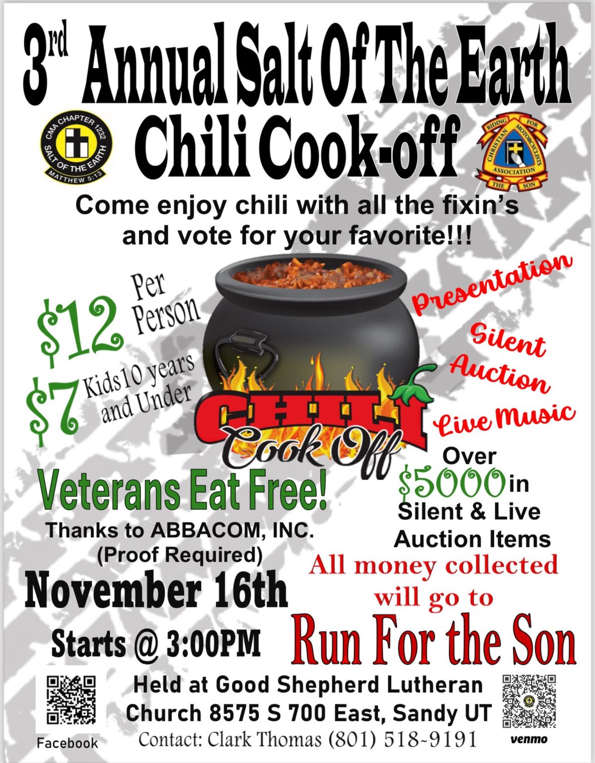 3rd Annual Salt Of The Earth Chili Cook-Off