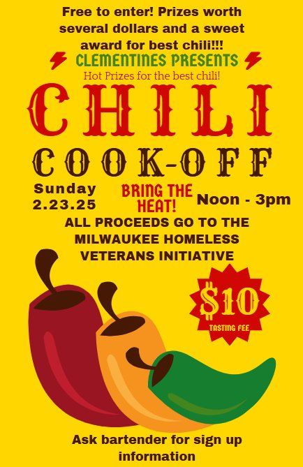 1st Annual Chili Cook Off!! Fundraiser for Milwaukee Homeless Veterans Initiative