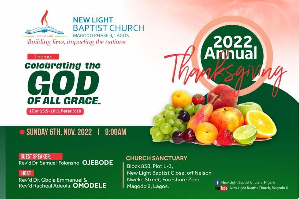 2022 ANNUAL THANKSGIVING SERVICE, New Light Baptist Church, Nigeria