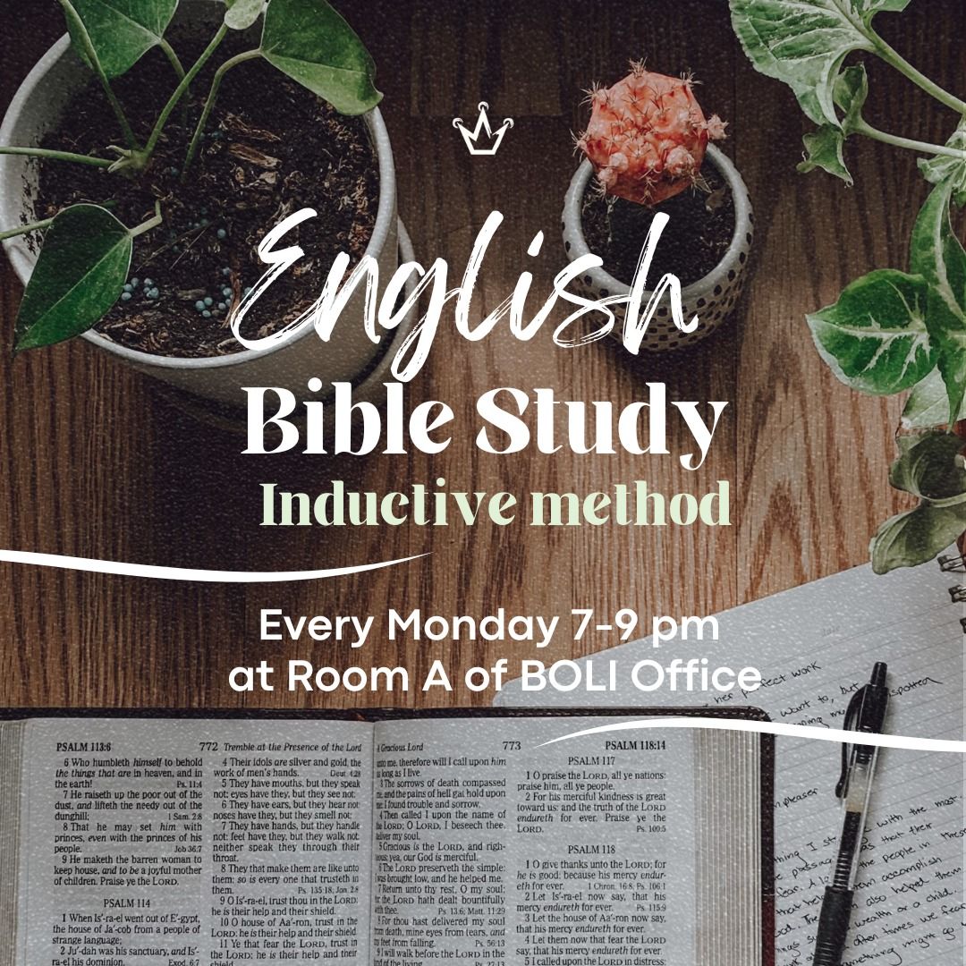 Monday Night Bible Study 7PM @ 2F, ROOM A