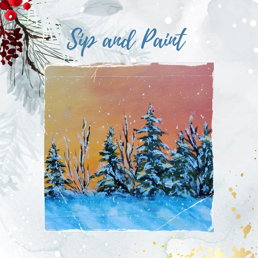 SIP AND PAINT: SUNSET SNOWFALL