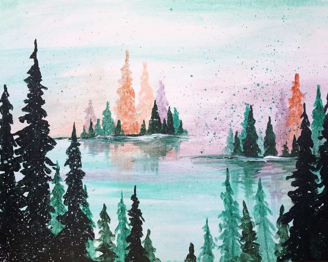 Watercolor Woodlands-Paint Party