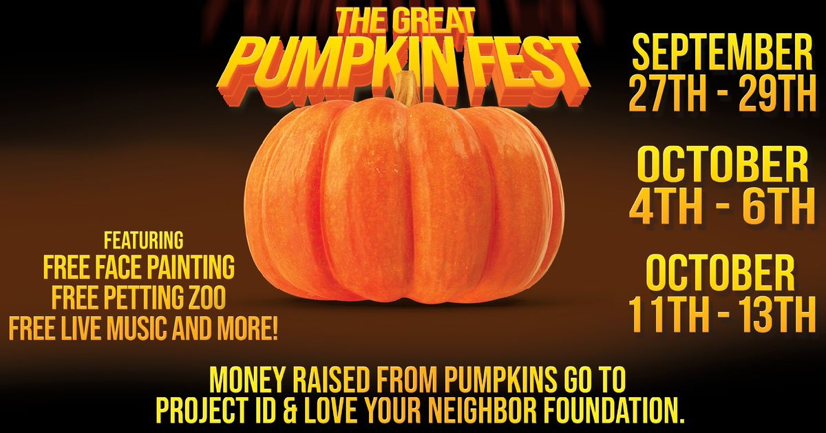 The Great Pumpkin Fest at Brick West for 3 Weekends this Fall!