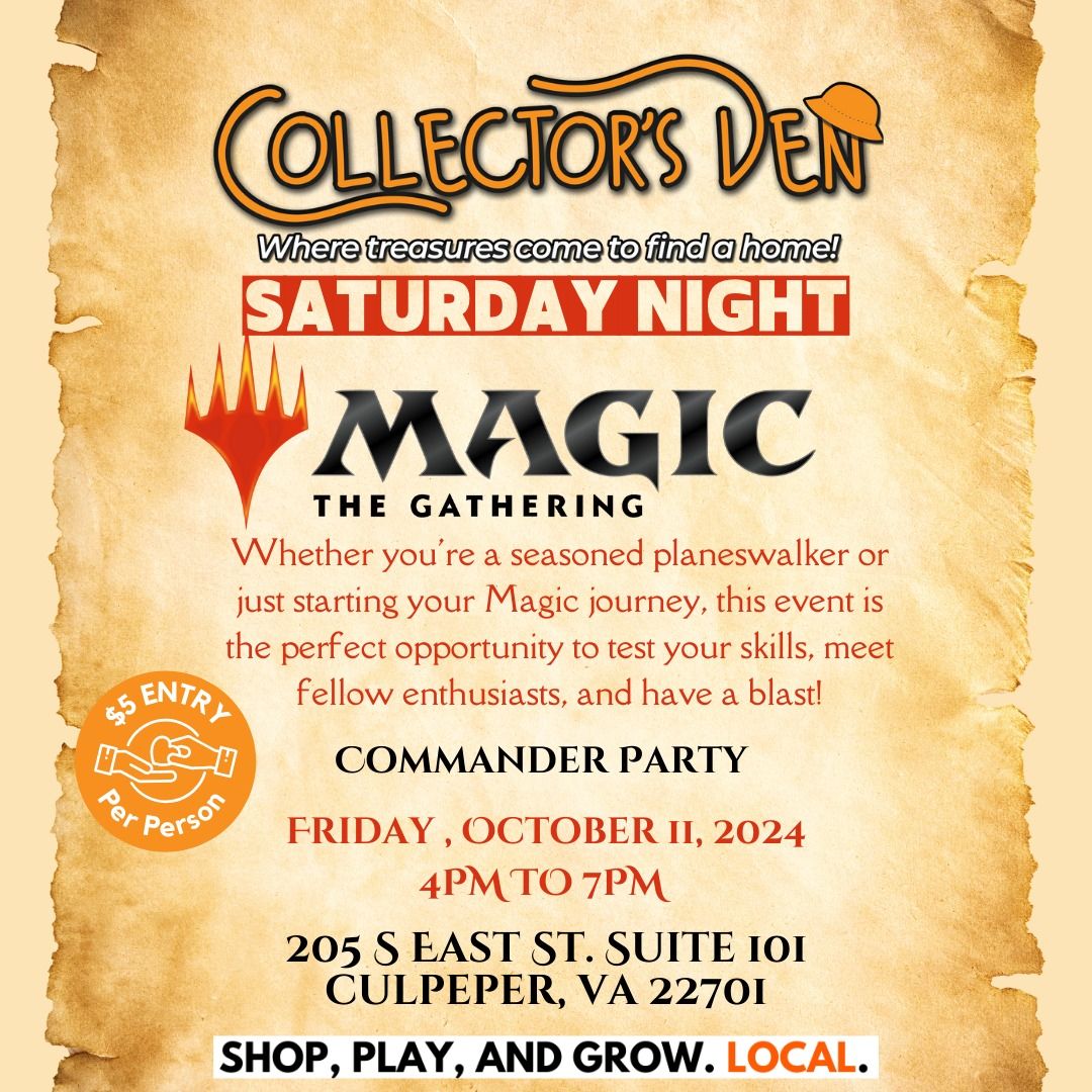 Magic The Gathering Commander Party @Collector's Den