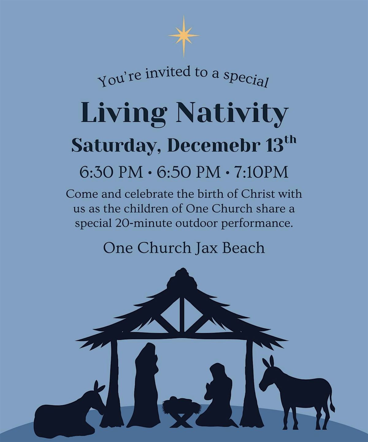 Living Nativity at One Church Jacksonville Beach
