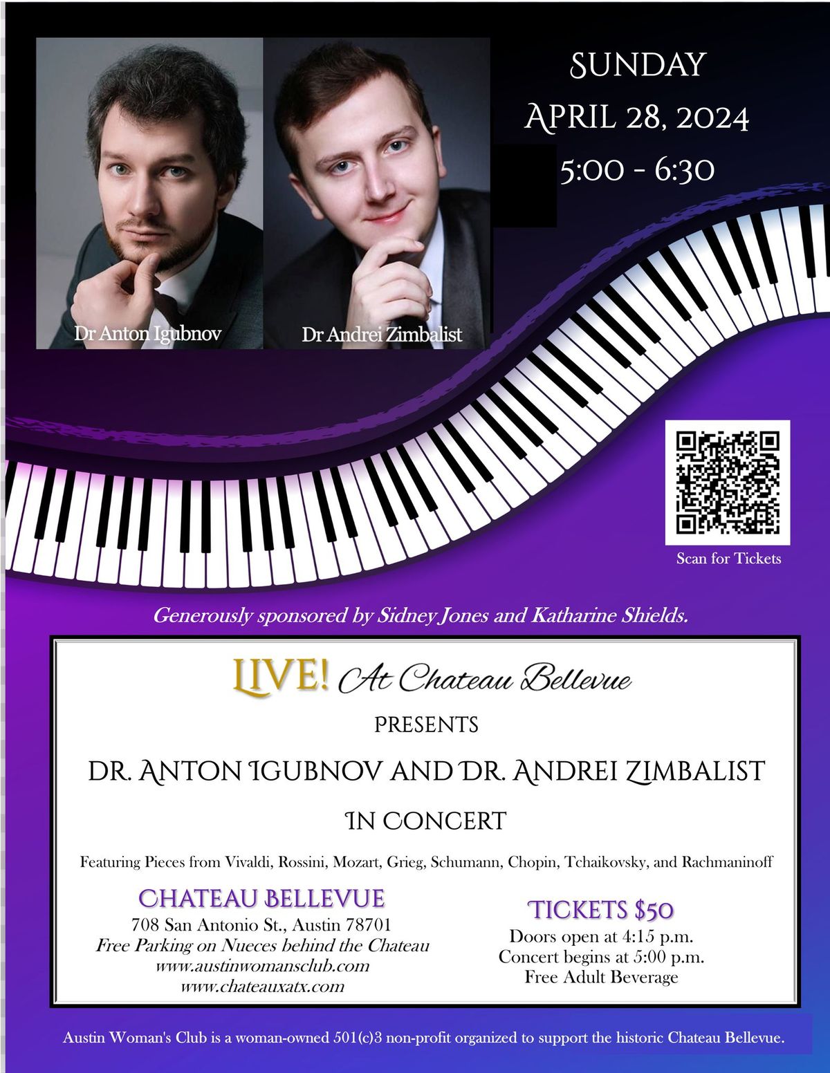 LIVE at Chateau Bellevue Presents Dr. Anton Igubnov and Dr. Andrei Zimbalist   In Concert