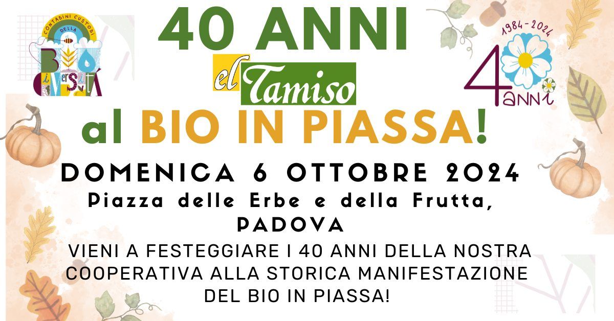 40 anni El Tamiso al Bio in Piassa!