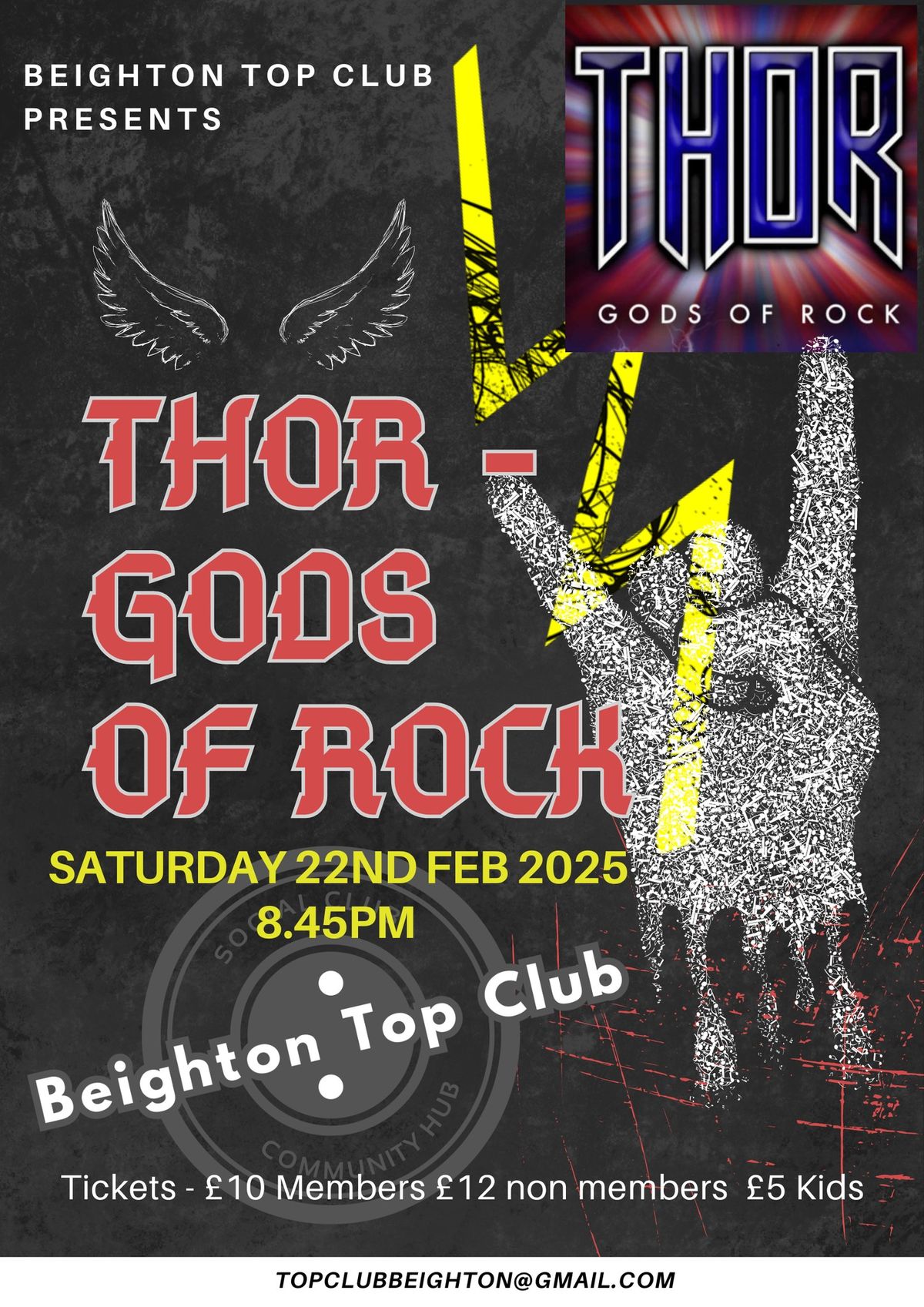 THOR - Gods of Rock - Sat 22nd Feb from 8.45pm TICKETS REQUIRED