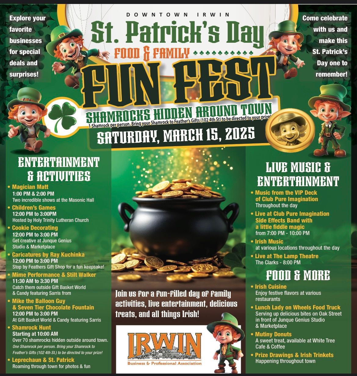 Pre- St. Patrick\u2019s Day Food & Family Fun Fest 