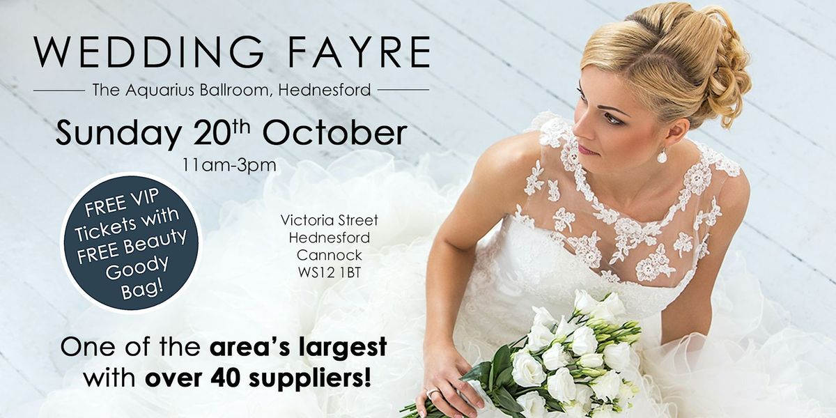 Wedding Fayre at The Aquarius Ballroom, Hednesford - Sunday, 20th October