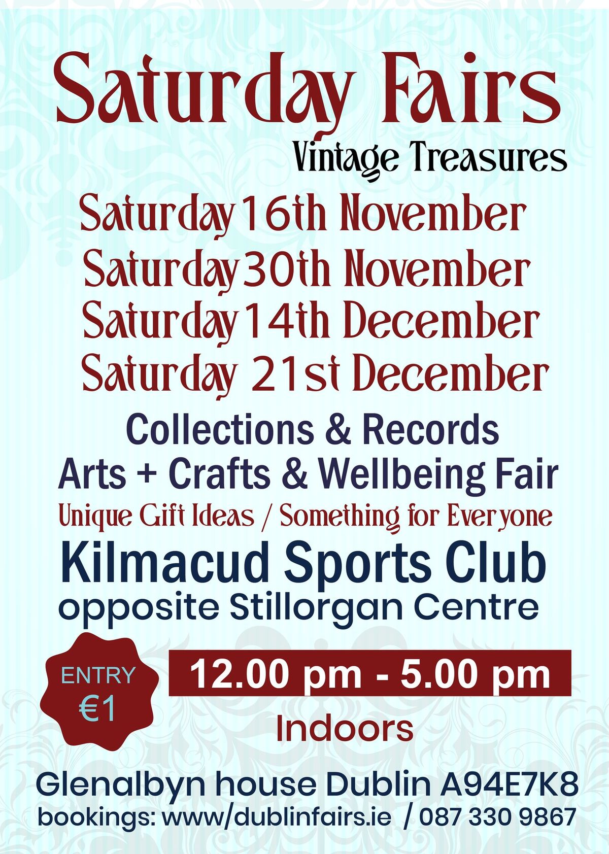 SATURDAY FAIRS- VINTAGE TREASURES_Something for EVERYONE