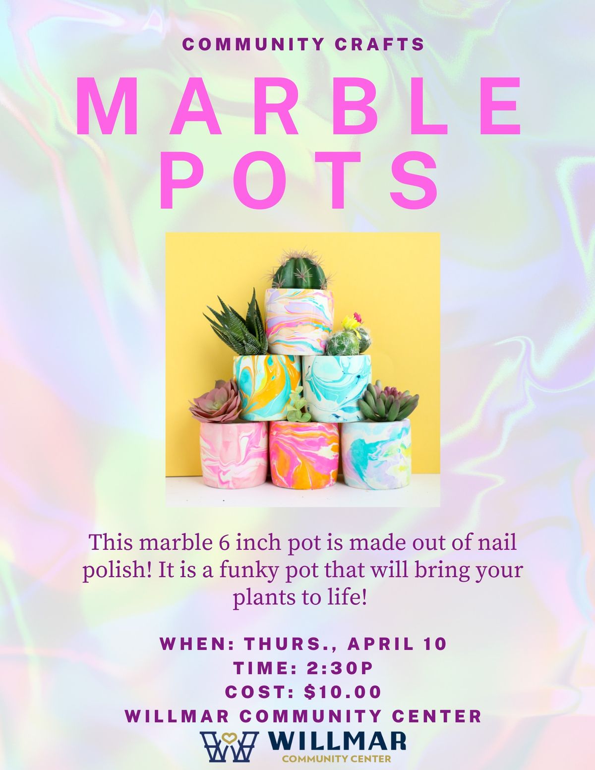 Community Crafts: Marble Flower Pot