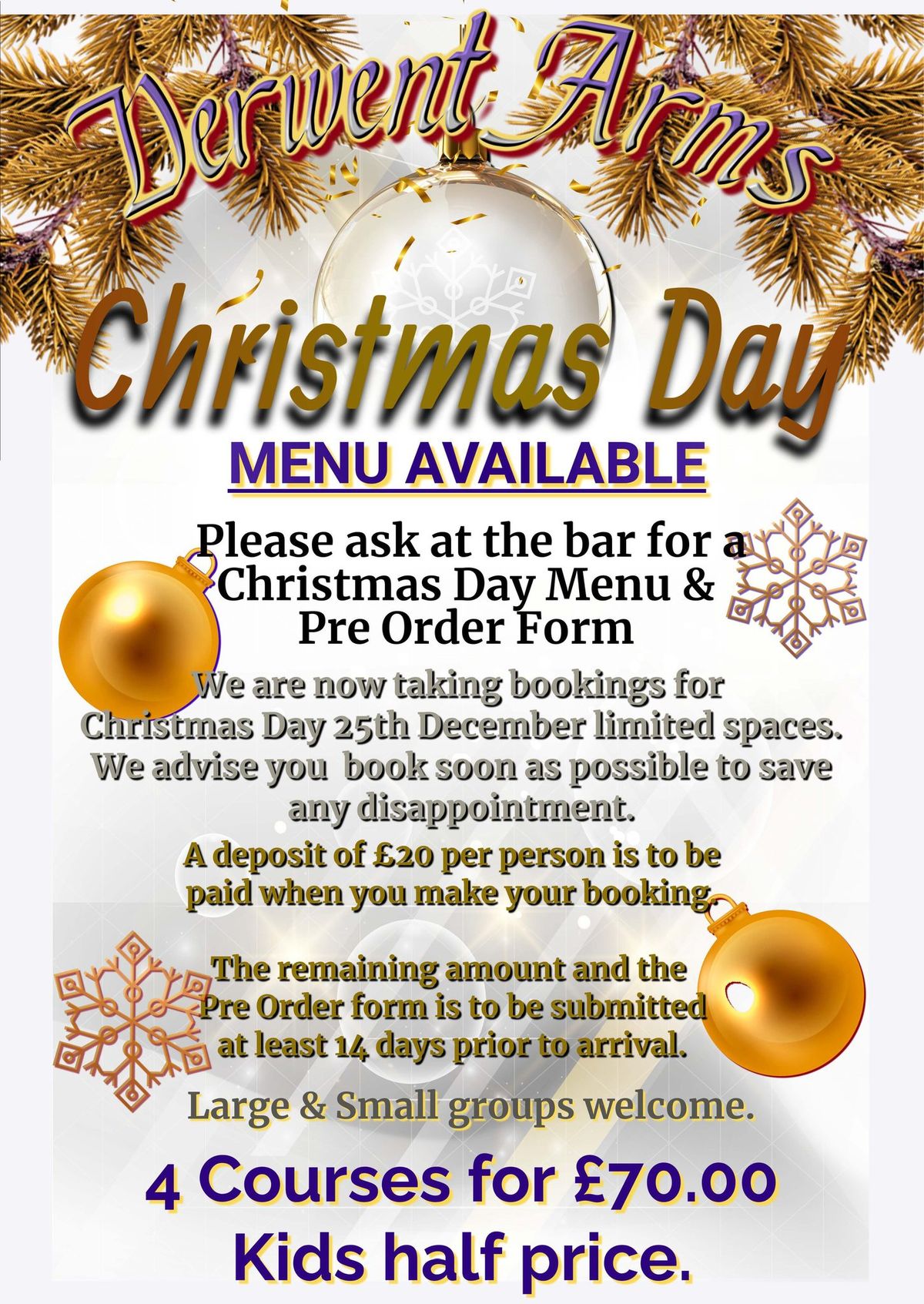 CHRISTMAS DAY MENU