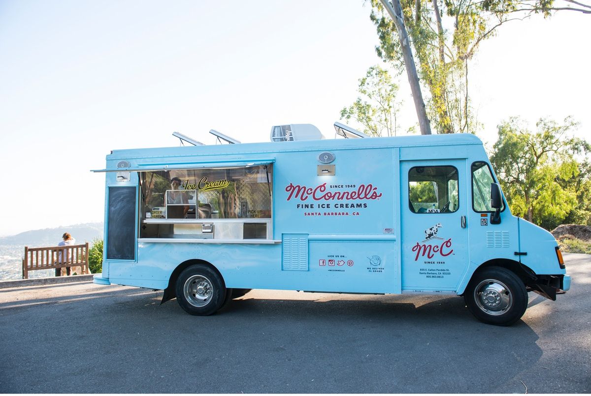 Visit McConnell\u2019s Big Blue Ice Cream Truck: Launching 4 new limited-time flavors with See\u2019s Candies!