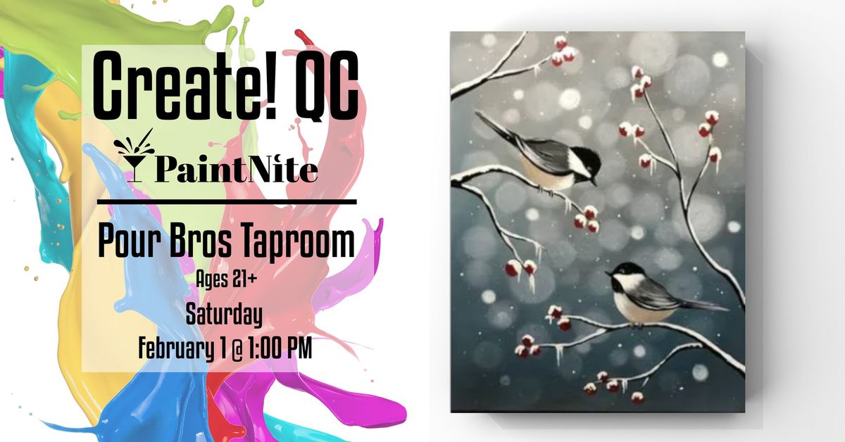 Paint Nite at Pour Bros Taproom Moline: Bokeh Birds